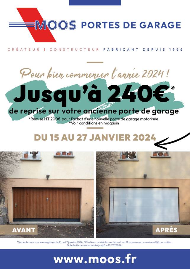 OFFRE PORTE DE GARAGE MOOS